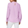 image:imageLYANER Womens Mock Neck Pleated Solid Long Sleeve Blouse Office Shirt TopLight Purple