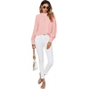 image:imageLYANER Womens Mock Neck Pleated Solid Long Sleeve Blouse Office Shirt TopPink