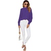 image:imageLYANER Womens Mock Neck Pleated Solid Long Sleeve Blouse Office Shirt TopPurple