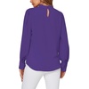 image:imageLYANER Womens Mock Neck Pleated Solid Long Sleeve Blouse Office Shirt TopPurple
