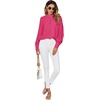 image:imageLYANER Womens Mock Neck Pleated Solid Long Sleeve Blouse Office Shirt TopRose