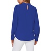 image:imageLYANER Womens Mock Neck Pleated Solid Long Sleeve Blouse Office Shirt TopRoyal Blue