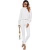 image:imageLYANER Womens Mock Neck Pleated Solid Long Sleeve Blouse Office Shirt TopWhite