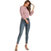 image:imageLYANER Womens Mock Neck Ruffle Trim Puff Long Sleeve Blouse Casual Office Shirt TopPink