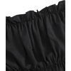 image:imageLYANER Womens Off Shoulder Ruffle Trim Puff Long Sleeve Tube Crop Blouse Shirt TopBlack