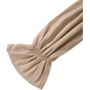 image:imageLYANER Womens Off Shoulder Ruffle Trim Puff Long Sleeve Tube Crop Blouse Shirt TopKhaki