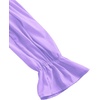 image:imageLYANER Womens Off Shoulder Ruffle Trim Puff Long Sleeve Tube Crop Blouse Shirt TopPurple
