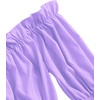 image:imageLYANER Womens Off Shoulder Ruffle Trim Puff Long Sleeve Tube Crop Blouse Shirt TopPurple