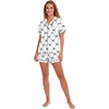 image:imageLYANER Womens Pajamas Set Heart Print Button Short Sleeve Shirt With Shorts Sleepwear Pjs Lounge SetBow White