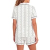 image:imageLYANER Womens Pajamas Set Heart Print Button Short Sleeve Shirt With Shorts Sleepwear Pjs Lounge SetFloral Grey