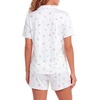 image:imageLYANER Womens Pajamas Set Heart Print Button Short Sleeve Shirt With Shorts Sleepwear Pjs Lounge SetFloral White