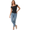 image:imageLYANER Womens Ribbed Knit Boat Neck Cap Sleeve Slim Fit Elegant Blouse TopBlack