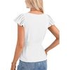 image:imageLYANER Womens Ruffle Cap Sleeve V Neck Tie Belt Dressy Casual Work Blouse Top ShirtWhite