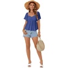 image:imageLYANER Womens Ruffle Peplum Blouse Ruched Sweetheart V Neck Cute ShirtSolid Royal Blue