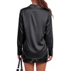 image:imageLYANER Womens Satin Blouse Long Sleeve Silk Button Down Shirts Work Office Dressy TopsBlack