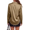 image:imageLYANER Womens Satin Blouse Long Sleeve Silk Button Down Shirts Work Office Dressy TopsBrown