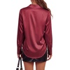 image:imageLYANER Womens Satin Blouse Long Sleeve Silk Button Down Shirts Work Office Dressy TopsBurgundy