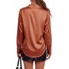 image:imageLYANER Womens Satin Blouse Long Sleeve Silk Button Down Shirts Work Office Dressy TopsBurnt Orange