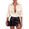 image:imageLYANER Womens Satin Blouse Long Sleeve Silk Button Down Shirts Work Office Dressy TopsChampagne