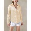image:imageLYANER Womens Satin Blouse Long Sleeve Silk Button Down Shirts Work Office Dressy TopsChampagne