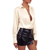 image:imageLYANER Womens Satin Blouse Long Sleeve Silk Button Down Shirts Work Office Dressy TopsChampagne