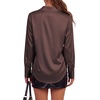image:imageLYANER Womens Satin Blouse Long Sleeve Silk Button Down Shirts Work Office Dressy TopsCoffee