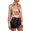 image:imageLYANER Womens Satin Blouse Long Sleeve Silk Button Down Shirts Work Office Dressy TopsKhaki