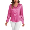 image:imageLYANER Womens Satin Blouse Long Sleeve Silk Button Down Shirts Work Office Dressy TopsRose