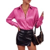 image:imageLYANER Womens Satin Blouse Long Sleeve Silk Button Down Shirts Work Office Dressy TopsRose