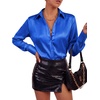 image:imageLYANER Womens Satin Blouse Long Sleeve Silk Button Down Shirts Work Office Dressy TopsRoyal Blue