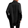 image:imageLYANER Womens Satin Silky Loose Turn Down V Neck Long Sleeve Button Blouse Shirt TopBlack