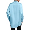 image:imageLYANER Womens Satin Silky Loose Turn Down V Neck Long Sleeve Button Blouse Shirt TopBlue