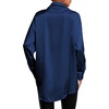image:imageLYANER Womens Satin Silky Loose Turn Down V Neck Long Sleeve Button Blouse Shirt TopDark Blue