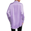 image:imageLYANER Womens Satin Silky Loose Turn Down V Neck Long Sleeve Button Blouse Shirt TopLight Purple