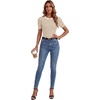 image:imageLYANER Womens Short Puff Sleeve Cotton Tops Crew Neck Striped Shirt Blouse Trendy Going Out TopsKhaki