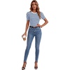 image:imageLYANER Womens Short Puff Sleeve Cotton Tops Crew Neck Striped Shirt Blouse Trendy Going Out TopsLight Royal Blue