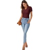 image:imageLYANER Womens Short Sleeve Collared V Neck Polo Shirts Business Casual Work Tops Summer Fitted TeeSolid Deep Red