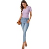 image:imageLYANER Womens Short Sleeve Collared V Neck Polo Shirts Business Casual Work Tops Summer Fitted TeeSolid Light Purple