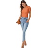 image:imageLYANER Womens Short Sleeve Collared V Neck Polo Shirts Business Casual Work Tops Summer Fitted TeeSolid Orange