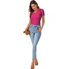 image:imageLYANER Womens Short Sleeve Collared V Neck Polo Shirts Business Casual Work Tops Summer Fitted TeeSolid Rose