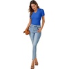 image:imageLYANER Womens Short Sleeve Collared V Neck Polo Shirts Business Casual Work Tops Summer Fitted TeeSolid Royal Blue