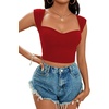 image:imageLYANER Womens Square Neck Ribbed Knit Sleeveless Slim Fit Solid Crop Top ShirtBurgundy