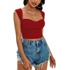 image:imageLYANER Womens Square Neck Ribbed Knit Sleeveless Slim Fit Solid Crop Top ShirtBurgundy