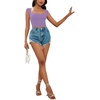 image:imageLYANER Womens Square Neck Ribbed Knit Sleeveless Slim Fit Solid Crop Top ShirtPurple