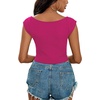 image:imageLYANER Womens Square Neck Ribbed Knit Sleeveless Slim Fit Solid Crop Top ShirtRose