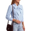 image:imageLYANER Womens Striped Button Down Shirts Bow Tie Neck Elegant Long Sleeve Blouse Casual TopsSky Blue
