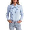 image:imageLYANER Womens Striped Button Down Shirts Bow Tie Neck Elegant Long Sleeve Blouse Casual TopsSky Blue