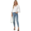 image:imageLYANER Womens Summer Ruffle Blouse V Neck 34 Sleeve Ladies Dressy Casual Victorian Shirt Tops White XLarge