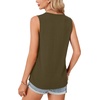 image:imageLYANER Womens Summer Tank Tops Zipper V Neck Sleeveless Casual Shirt Chic BlousesArmy Green