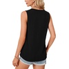 image:imageLYANER Womens Summer Tank Tops Zipper V Neck Sleeveless Casual Shirt Chic BlousesBlack